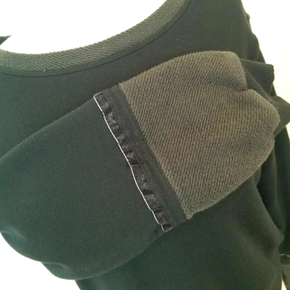Splendid Black Long Sleeve Pullover Sweatshirt Ribbed Waistband Lounge Wear EUC - Picture 6 of 12